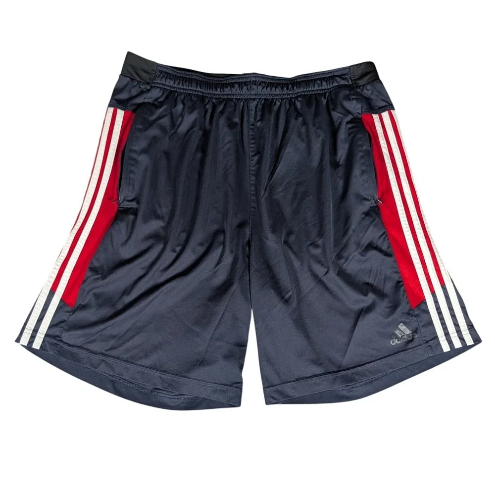 Adidas Primegreen AEROREADY Mens Athletic Shorts Red White and Blue Striped XL